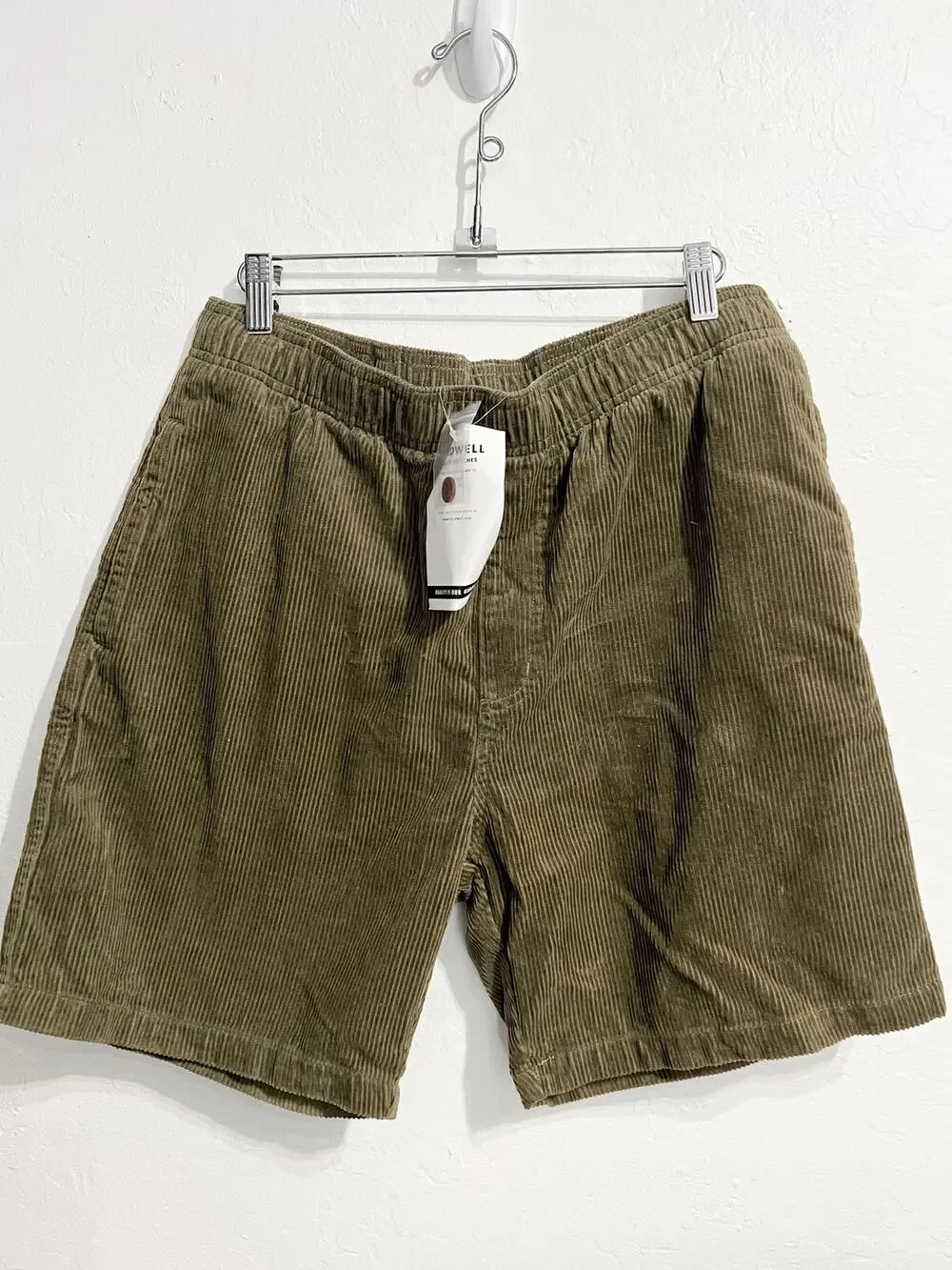 NWT Birdwell Britches Shorts Mens Med Olive Green Corduroy Cotton Drawstring 7